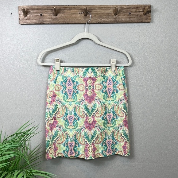 Ann Taylor Madison Skirt 0P Petite Colorful Preppy - Picture 1 of 8